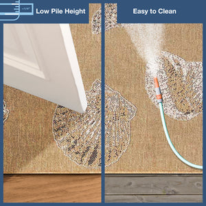 Trans-Ocean Liora Manne Carmel Shells Casual Indoor/Outdoor Power Loomed 87% Polypropylene/13% Polyester Rug Sand 7'10" x 9'10"