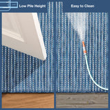Trans-Ocean Liora Manne Carmel Texture Stripe Casual Indoor/Outdoor Power Loomed 87% Polypropylene/13% Polyester Rug Navy 7'10" x 9'10"