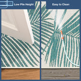 Trans-Ocean Liora Manne Carmel Palm Casual Indoor/Outdoor Power Loomed 87% Polypropylene/13% Polyester Rug Aqua 7'10" x 9'10"