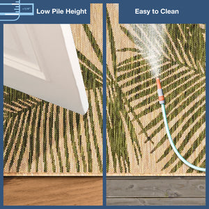 Trans-Ocean Liora Manne Carmel Palm Casual Indoor/Outdoor Power Loomed 87% Polypropylene/13% Polyester Rug Green 7'10" x 9'10"