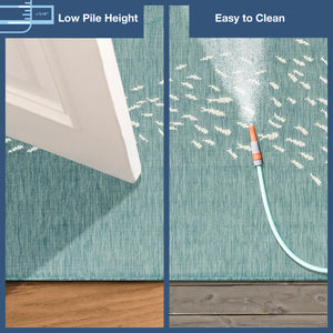 Trans-Ocean Liora Manne Carmel School Of Fish Casual Indoor/Outdoor Power Loomed 87% Polypropylene/13% Polyester Rug Aqua 7'10" x 9'10"