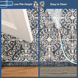 Trans-Ocean Liora Manne Carmel Antique Tile Casual Indoor/Outdoor Power Loomed 87% Polypropylene/13% Polyester Rug Navy 7'10" x 9'10"