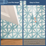 Trans-Ocean Liora Manne Carmel Tonga Tile Casual Indoor/Outdoor Power Loomed 87% Polypropylene/13% Polyester Rug Aqua 7'10" x 9'10"