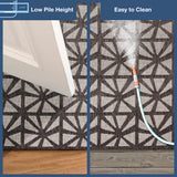 Trans-Ocean Liora Manne Carmel Tonga Tile Casual Indoor/Outdoor Power Loomed 87% Polypropylene/13% Polyester Rug Black 7'10" x 9'10"