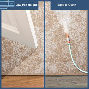 Trans-Ocean Liora Manne Carmel Botanical Casual Indoor/Outdoor Power Loomed 87% Polypropylene/13% Polyester Rug Sand 7'10" x 9'10"