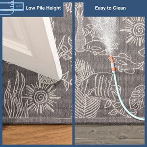 Trans-Ocean Liora Manne Carmel Collage Casual Indoor/Outdoor Power Loomed 87% Polypropylene/13% Polyester Rug Black 7'10" x 9'10"