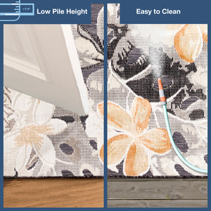 Trans-Ocean Liora Manne Canyon Paradise Casual Indoor/Outdoor Power Loomed 87% Polypropylene/13% Polyester Rug Charcoal 7'8" x 9'10"