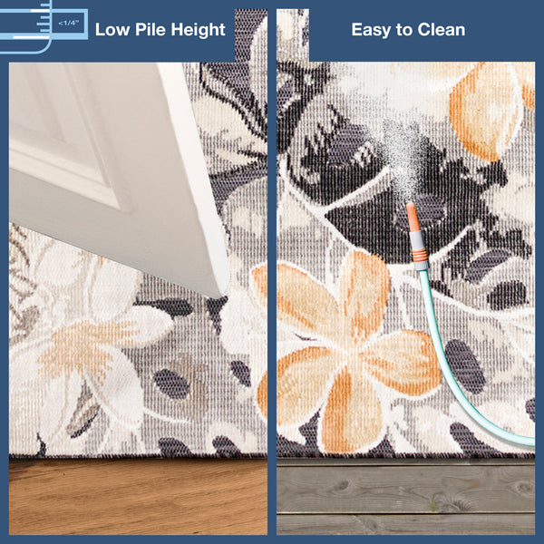 Trans-Ocean Liora Manne Canyon Paradise Casual Indoor/Outdoor Power Loomed 87% Polypropylene/13% Polyester Rug Charcoal 7'8" x 9'10"