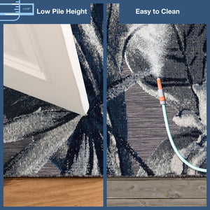 Trans-Ocean Liora Manne Canyon Tropical Leaf Casual Indoor/Outdoor Power Loomed 87% Polypropylene/13% Polyester Rug Charcoal 7'8" x 9'10"