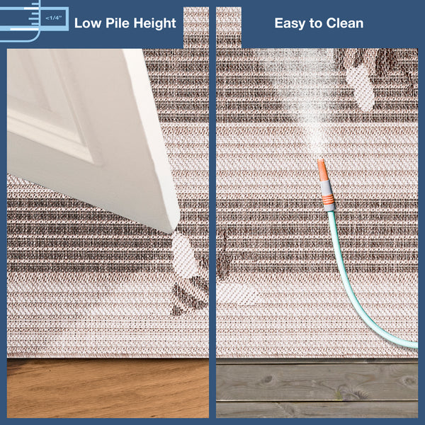 Trans-Ocean Liora Manne Malibu Sweet Bees Casual Indoor/Outdoor Power Loomed 88% Polypropylene/12% Polyester Rug Neutral 7'10" x 9'10"