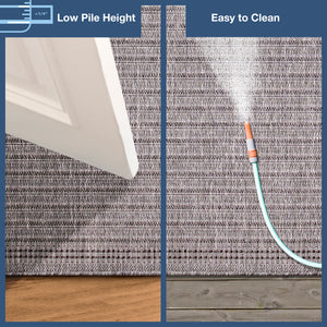 Trans-Ocean Liora Manne Malibu Simple Border Casual Indoor/Outdoor Power Loomed 88% Polypropylene/12% Polyester Rug Charcoal 7'10" x 9'10"