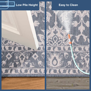 Trans-Ocean Liora Manne Malibu Kashan Casual Indoor/Outdoor Power Loomed 88% Polypropylene/12% Polyester Rug Slate 7'10" x 9'10"