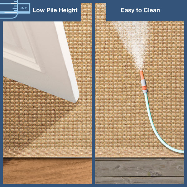 Trans-Ocean Liora Manne Monterey Basket  Indoor/Outdoor Power Loomed 91% Polypropylene/9% Polyester Rug Green 7'10" x 9'10"