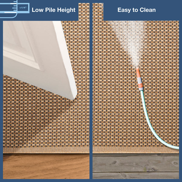 Trans-Ocean Liora Manne Monterey Basket  Indoor/Outdoor Power Loomed 91% Polypropylene/9% Polyester Rug Black 7'10" x 9'10"