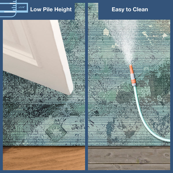 Trans-Ocean Liora Manne Marina Kermin Casual Indoor/Outdoor Power Loomed 75% Polypropylene/25% Polyester Rug Blue 8'10" x 11'9"