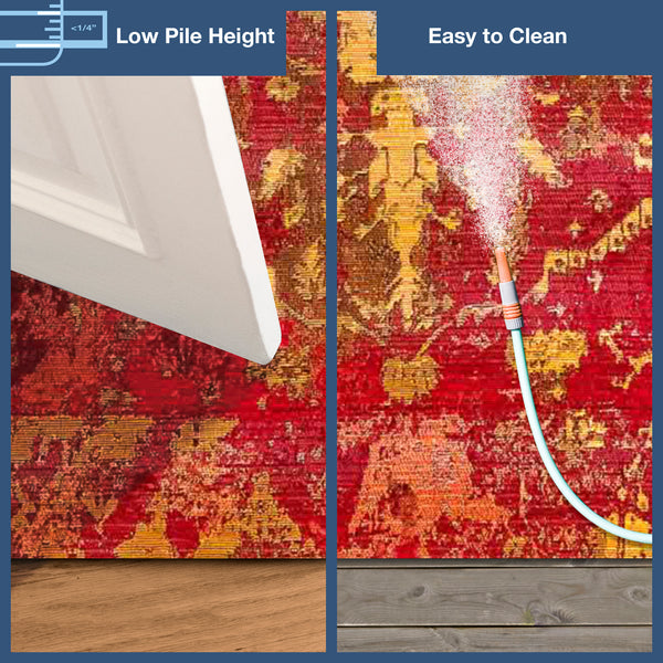 Trans-Ocean Liora Manne Marina Kermin Casual Indoor/Outdoor Power Loomed 75% Polypropylene/25% Polyester Rug Saffron 8'10" x 11'9"