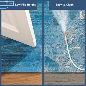 Trans-Ocean Liora Manne Marina Surf Casual Indoor/Outdoor Power Loomed 75% Polypropylene/25% Polyester Rug Ocean 7'10" x 9'10"