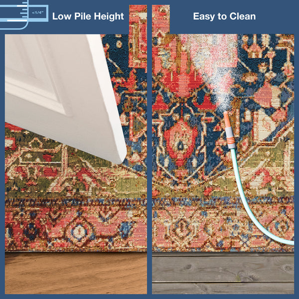 Trans-Ocean Liora Manne Marina Heriz Casual Indoor/Outdoor Power Loomed 75% Polypropylene/25% Polyester Rug Red 8'10" x 11'9"