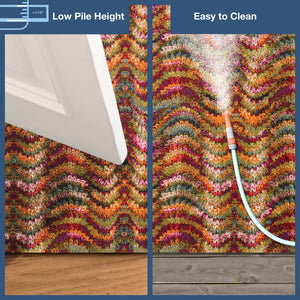 Trans-Ocean Liora Manne Marina Ripple Casual Indoor/Outdoor Power Loomed 75% Polypropylene/25% Polyester Rug Multi 7'10" x 9'10"