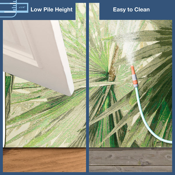 Trans-Ocean Liora Manne Marina Palm Fan Casual Indoor/Outdoor Power Loomed 75% Polypropylene/25% Polyester Rug Green 7'10" x 9'10"