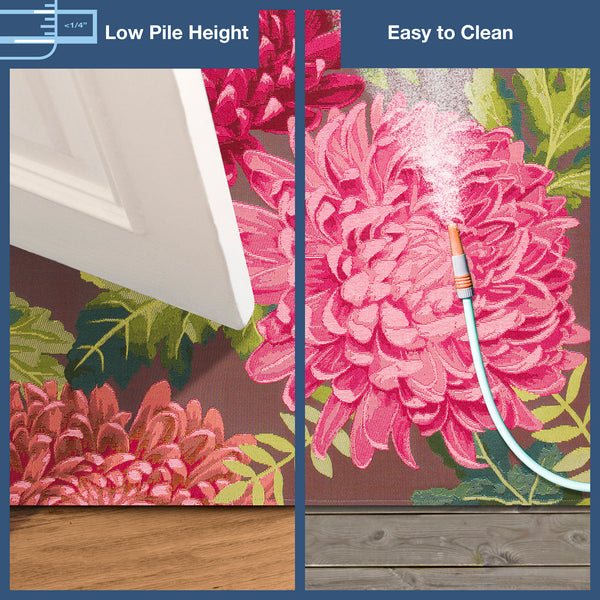 Trans-Ocean Liora Manne Marina Mum Casual Indoor/Outdoor Power Loomed 75% Polypropylene/25% Polyester Rug Fuchsia 8'10" x 11'9"