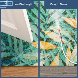 Trans-Ocean Liora Manne Marina Leaves Casual Indoor/Outdoor Power Loomed 75% Polypropylene/25% Polyester Rug Blue 8'10" x 11'9"