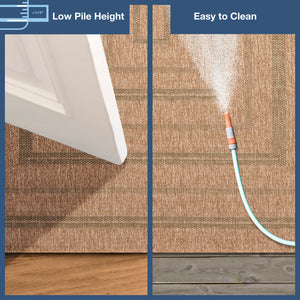 Trans-Ocean Liora Manne Sahara Multi Border Casual Indoor/Outdoor Power Loomed 91% Polypropylene/9% Polyester Rug Green 7'10" x 9'10"