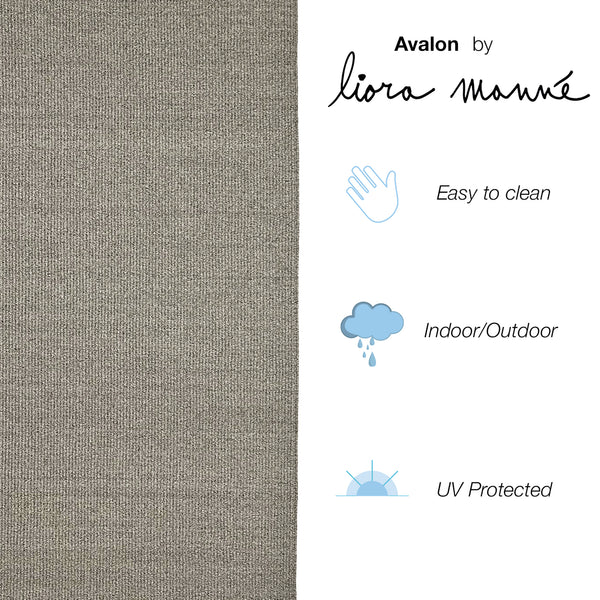 Trans-Ocean Liora Manne Avalon Texture Casual Indoor/Outdoor Power Loomed 100% Polypropylene Rug Grey 8'3" x 11'6"