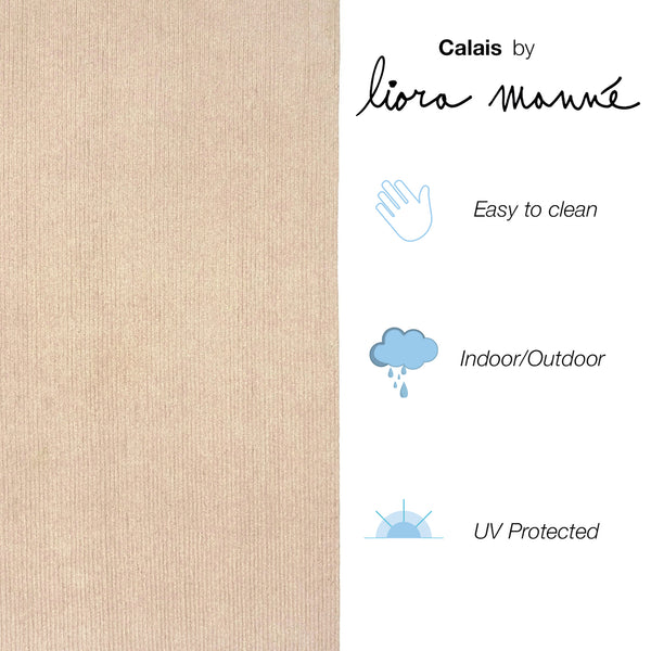 Trans-Ocean Liora Manne Calais Solid Casual Indoor/Outdoor Machine Made 100% Polypropylene Pile Rug Sand 8'3" x 11'6"