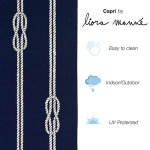 Trans-Ocean Liora Manne Capri Ropes Casual Indoor/Outdoor Hand Tufted 80% Polyester/20% Acrylic Rug Navy 7'6" x 9'6"