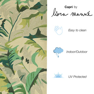 Trans-Ocean Liora Manne Capri Palm Leaf Casual Indoor/Outdoor Hand Tufted 80% Polyester/20% Acrylic Rug Green 7'6" x 9'6"