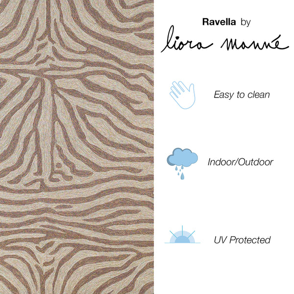 Trans-Ocean Liora Manne Ravella Zebra Casual Indoor/Outdoor Hand Tufted 70% Polypropylene/30%Acrylic Rug Brown 8'3" x 11'6"