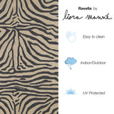 Trans-Ocean Liora Manne Ravella Zebra Casual Indoor/Outdoor Hand Tufted 70% Polypropylene/30%Acrylic Rug Black 8'3" x 11'6"