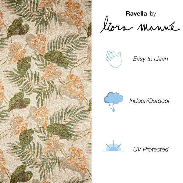 Trans-Ocean Liora Manne Ravella Tropical Leaf Casual Indoor/Outdoor Hand Tufted 70% Polypropylene/30%Acrylic Rug Neutral 8'3" x 11'6"