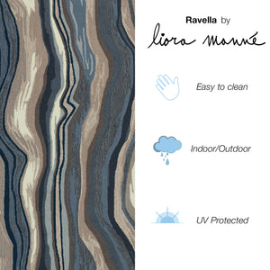 Trans-Ocean Liora Manne Ravella Ipanema Casual Indoor/Outdoor Hand Tufted 70% Polypropylene/30%Acrylic Rug Blue/grey 8'3" x 11'6"