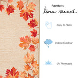 Trans-Ocean Liora Manne Ravella Falling Leaves Border Casual Indoor/Outdoor Hand Tufted 70% Polypropylene/30%Acrylic Rug Natural 8'3" x 11'6"