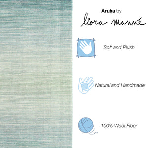 Trans-Ocean Liora Manne Aruba Ombre Casual Indoor Hand Loomed 100% Wool Rug Aqua 8'3" x 11'6"