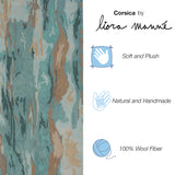Trans-Ocean Liora Manne Corsica Waterfall Contemporary Indoor Hand Tufted 100% Wool Rug Patina 8'3" x 11'6"