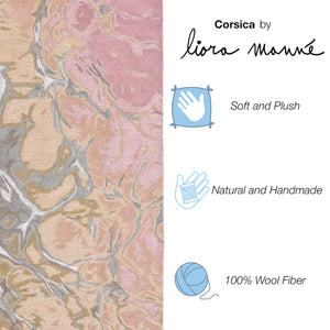 Trans-Ocean Liora Manne Corsica Water Contemporary Indoor Hand Tufted 100% Wool Rug Blush 8'3" x 11'6"