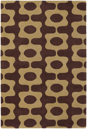 Chandra Rugs Inhabit 100% Wool Hand-Tufted Designer Rug Brown/Tan 7'9 x 10'6