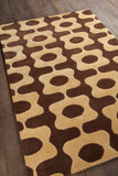 Chandra Rugs Inhabit 100% Wool Hand-Tufted Designer Rug Brown/Tan 7'9 x 10'6