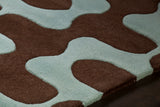 Chandra Rugs Inhabit 100% Wool Hand-Tufted Designer Rug Blue/Brown 7'9 x 10'6