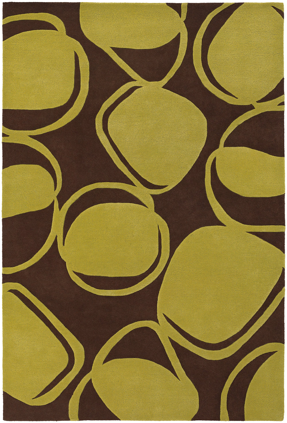 Chandra Rugs Inhabit 100% Wool Hand-Tufted Designer Rug Brown/Green 7'9 x 10'6