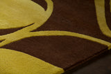 Chandra Rugs Inhabit 100% Wool Hand-Tufted Designer Rug Brown/Green 7'9 x 10'6