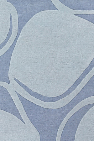 Chandra Rugs Inhabit 100% Wool Hand-Tufted Designer Rug Blue 7'9 x 10'6