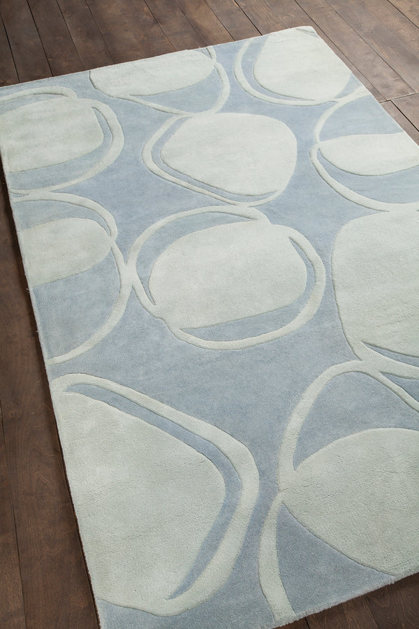 Chandra Rugs Inhabit 100% Wool Hand-Tufted Designer Rug Blue 7'9 x 10'6