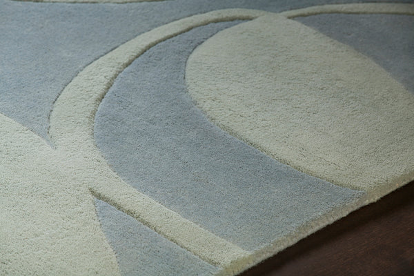 Chandra Rugs Inhabit 100% Wool Hand-Tufted Designer Rug Blue 7'9 x 10'6