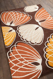 Chandra Rugs Inhabit 100% Wool Hand-Tufted Designer Rug Brown/Orange/White/Peach 7'9 x 10'6