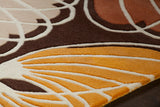 Chandra Rugs Inhabit 100% Wool Hand-Tufted Designer Rug Brown/Orange/White/Peach 7'9 x 10'6