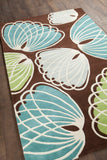 Chandra Rugs Inhabit 100% Wool Hand-Tufted Designer Rug Brown/Green/Blue/White 7'9 x 10'6